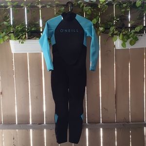 NEW O'NEILL WOMEN'S REACTOR-2 3/2MM BACK ZIP FULL WETSUIT COLOR AQUA SIZE 12.